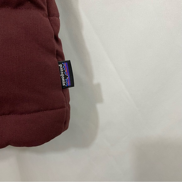 Patagonia Bivy Hooded Down Filled Puffer Vest in Maroon Rare - Picture 13 of 16